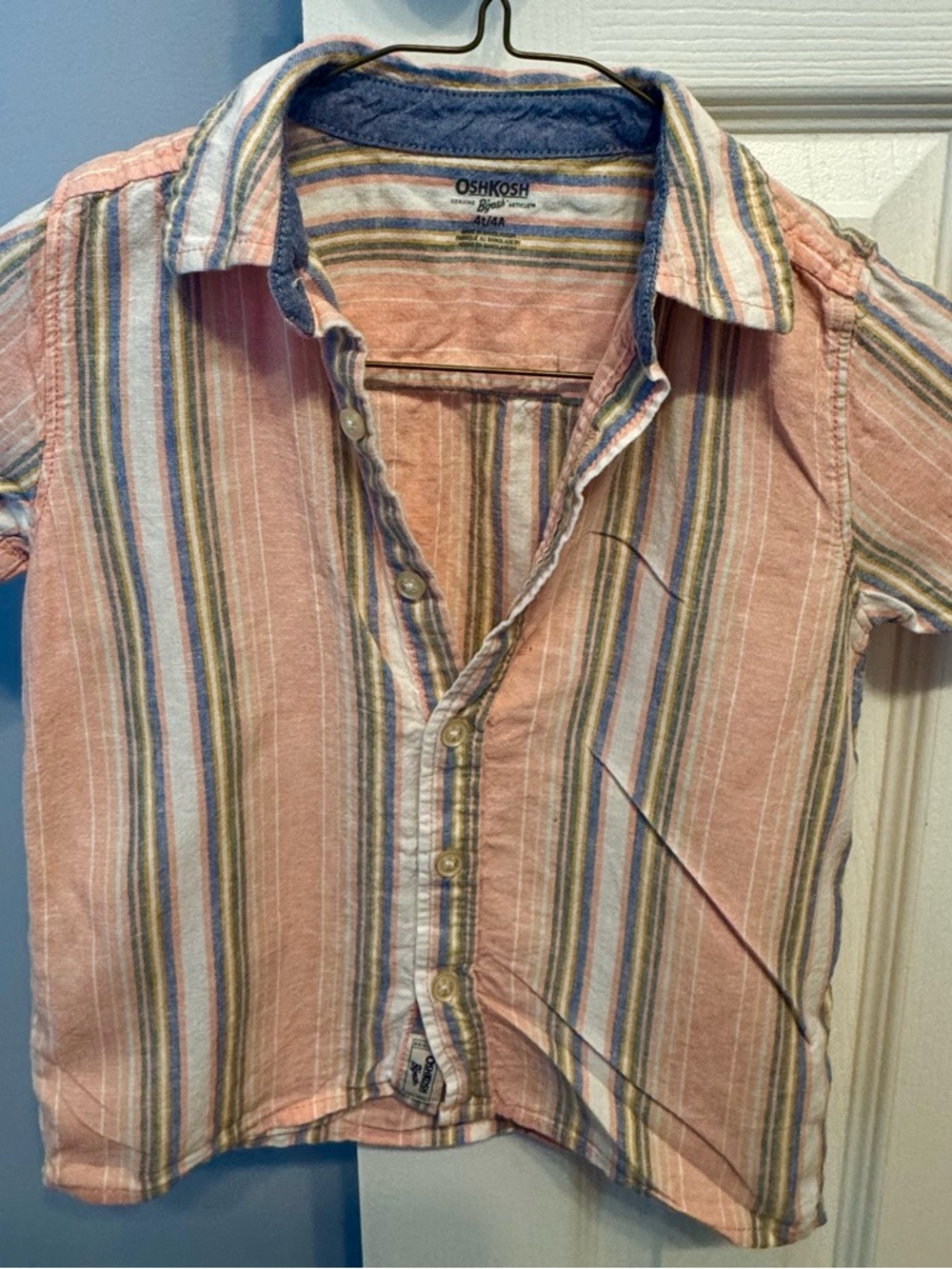 2 / $12 👕 OshKosh B'gosh Pink Multicolor Striped Button-Down Shirt